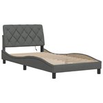vidaXL Cadre de lit sans matelas gris foncé 100x200 cm tissu