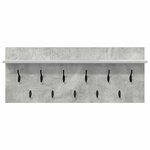 vidaXL Porte-manteau mural avec étagère Gris béton Bois d'ingénierie