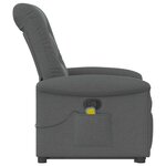 vidaXL Fauteuil de massage inclinable Gris foncé Tissu