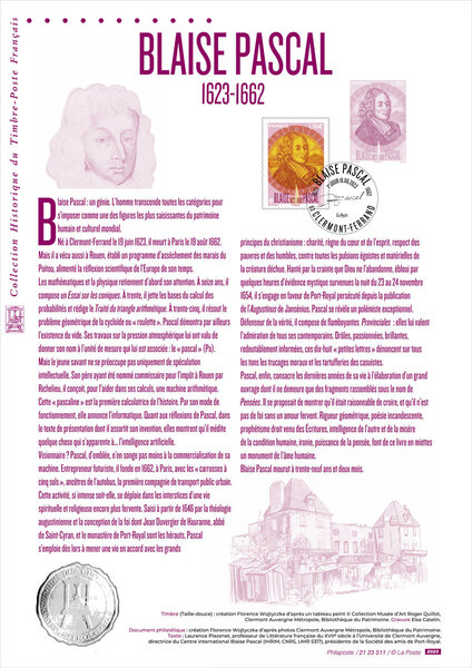 Document philatélique - Blaise Pascal