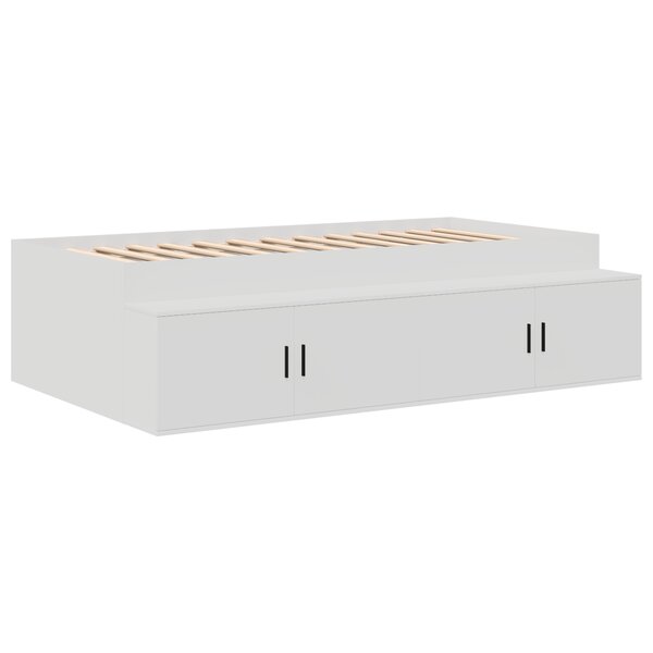 vidaXL Cadre de lit de rangement blanc 75x190 cm