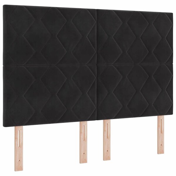 vidaXL Tête de Lit LED avec des lumières à LED Noir 144 cm Velours