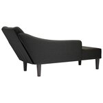 vidaXL Fauteuil long avec accoudoir droit noir tissu