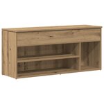 vidaXL Banc à chaussures chêne artisanal 102x30 5x45cm bois ingénierie