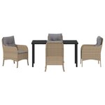 vidaXL Ensemble de salle à manger pour jardin 5 Pièces Beige Poly rotin
