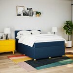 vidaXL Sommier à lattes de lit avec matelas Bleu 140x190 cm Tissu