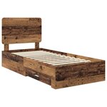 vidaXL Cadre de lit Bois ancien 90 x 190 cm Bois d'ingénierie
