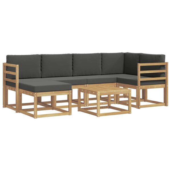 vidaXL Ensemble de canapés d'extérieur 7 Pièces Blanc et anthracite