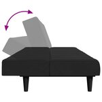 vidaXL Canapé-lit à 2 places avec repose-pied noir velours