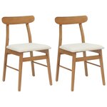 vidaXL Chaise de salle à manger 2 Pièces Naturel et clair