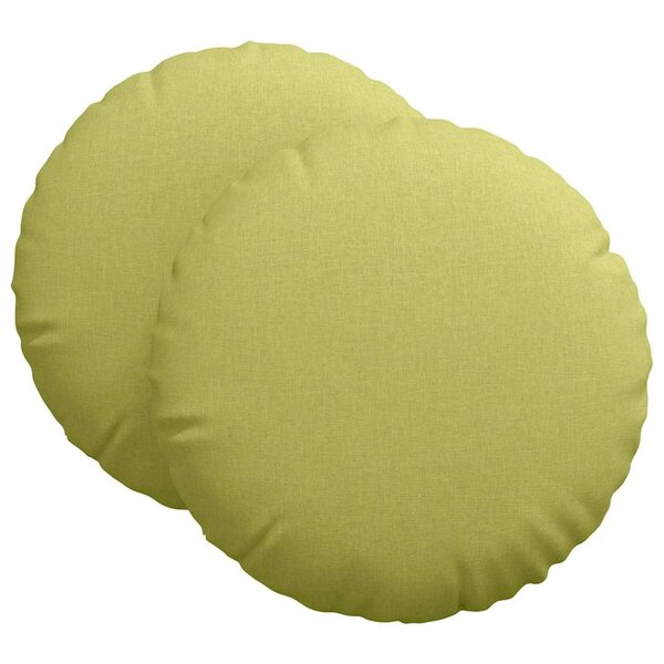 vidaXL Coussins de siège 2 pc Tissu Vert clair Ø80 x 29 cm