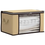 vidaXL Boîte de rangement avec fenêtre latérale transparente Crème