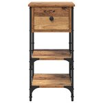 vidaXL Table de Chevet Vieux Bois 34x36x70 cm Bois d'ingénierie