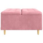 vidaXL Pouf de rangement avec coussin Rose 80 x 80 x 45 cm Velours