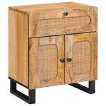 vidaXL Cabinet de chevet Naturel 50 x 33 x 60 cm Bois de mangue massif