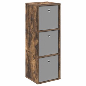 vidaXL Buffet avec tiroir Chêne fumé 35 x 32 x 99 5 cm