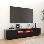vidaXL Meuble TV avec lumières LED Noir 180x35x40 cm