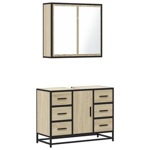 vidaXL Ensemble de meubles de salle de bain 2 Pièces chêne sonoma
