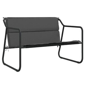 vidaXL Banc de jardin à 2 places avec coussin anthracite acier