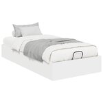 vidaXL Cadre de lit ottoman Blanc 193 x 75 5 x 25 cm Bois d'ingénierie