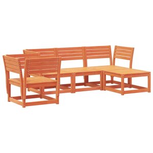 vidaXL Salon de jardin 5 Pièces cire marron bois de pin massif