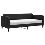 vidaXL Lit de jour avec matelas noir 90x200 cm tissu