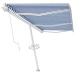 vidaXL Auvent automatique sur pied 600x300 cm Bleu/Blanc