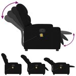 vidaXL Fauteuil de massage inclinable électrique Noir Tissu