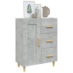 vidaXL Buffet Gris béton 69 5x34x90 cm Bois d'ingénierie