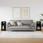 vidaXL Tables d'appoint 2 Pièces avec étagère noir 25 5x27x60 cm