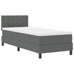 vidaXL Lit Box Spring avec Matelas Gris Foncé 80x200 cm Tissu