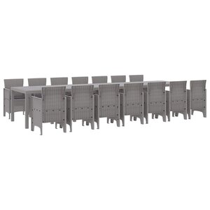 vidaXL Ensemble de salle à manger de jardin avec coussins 15 pc PP