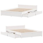 vidaXL Cadre de lit sans matelas blanc 120x190 cm bois de pin massif