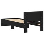 vidaXL Cadre de lit avec tête de lit noir 75x190 cm bois d'ingénierie