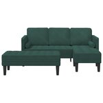 Canapé de jardin vidaXL avec banc et coussins en velours vert foncé