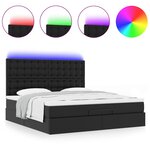vidaXL Cadre de lit ottoman avec matelas noir 180x200 cm similicuir