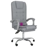 vidaXL Fauteuil de massage inclinable de bureau Gris clair Tissu