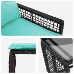 vidaXL Ensemble de meubles d'extérieur 5 Pièces Noir et turquoise