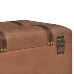 Banquette pouf tabouret meuble tabouret de rangement 40 cm marron synthétique 3002173