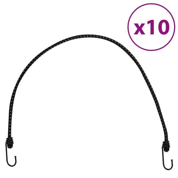 vidaXL Cordes élastiques avec bandes réfléchissantes et crochets 10Pièces