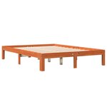vidaXL Cadre de lit sans matelas cire marron 135x190cm bois pin massif