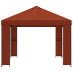 vidaXL Pavillon 4 × 3 m Terre cuite Polyester et Acier 190 gsm