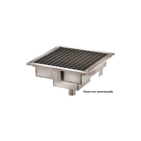 Caniveau de sol pour cuisine professionnelle amovible - horizontale - l2g -  - inox365 x 365 mm