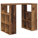 vidaXL Bureau d'angle Vieux bois Bois massif de récupération Moyen