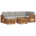 vidaXL Ensemble de canapé d'angle 7 Pièces Gris Naturel et Clair
