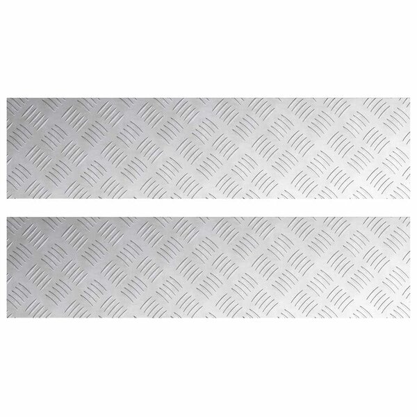 vidaXL Plaques en Aluminium 2 Pièces Antidérapantes 80x20 cm