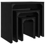 vidaXL Table basse gigogne 3 Pièces Chêne noir 60 x 35 x 56 cm