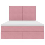 vidaXL Lit avec rangement et LED Rose 140 x 190 cm Velours