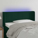vidaXL Tête de lit à LED Vert foncé 103x16x78/88 cm Velours