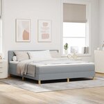 vidaXL Lit à ressort avec matelas & LED gris clair 180x200 cm tissu